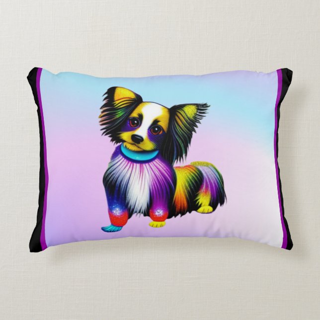 Papillion Pop Art Pastel Prydnadskudde (Framsidan)