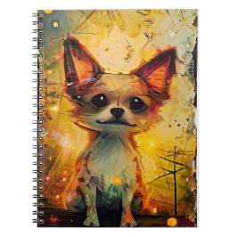Papillion Puppy Whimsical-Lodrät Poster Anteckningsbok