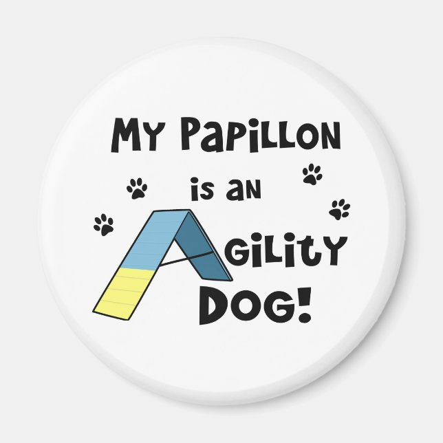 Papillon Agilitet Hund Magnet (Framsidan)