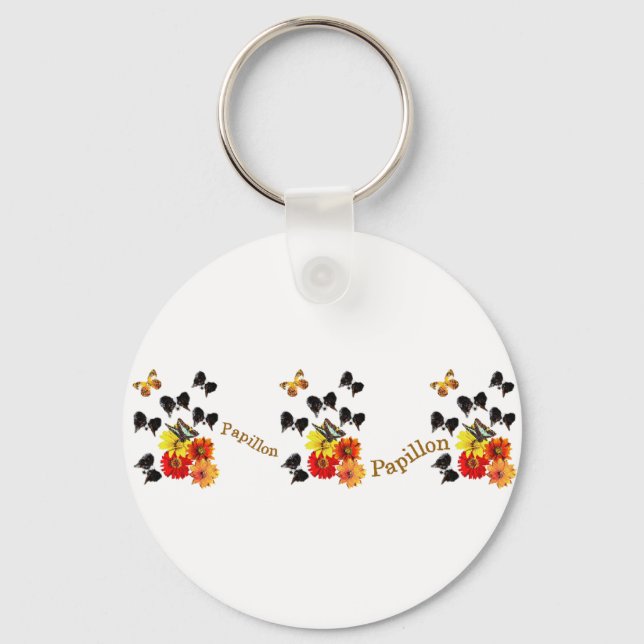Papillon Älskare Gifts Nyckelring (Framsida)