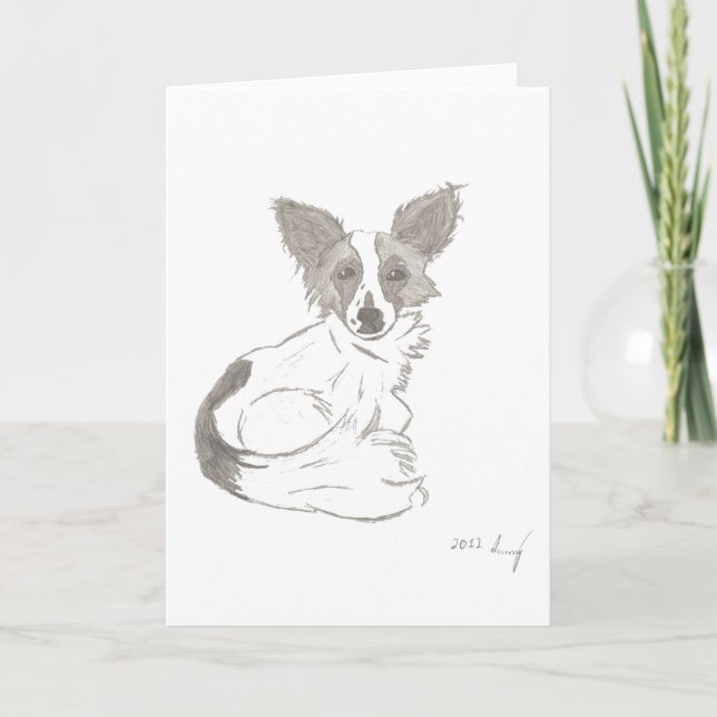 Papillon Anpassningsbar Grattiskort Kort (Framsida)