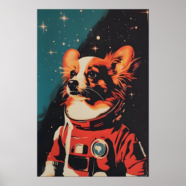 Papillon Astronaut Affisch, Papillon Retrotryck Poster (Framsidan)