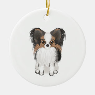 Papillon (bild) julgransprydnad keramik