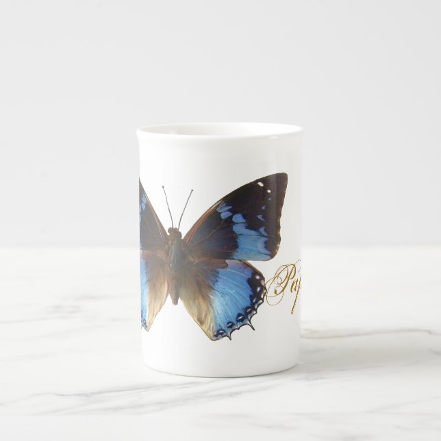 Papillon bleu benporslin mugg (Framsidan)