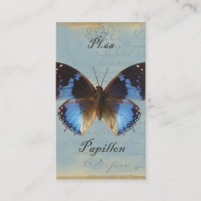 Papillon bleu visitkort (Framsida)