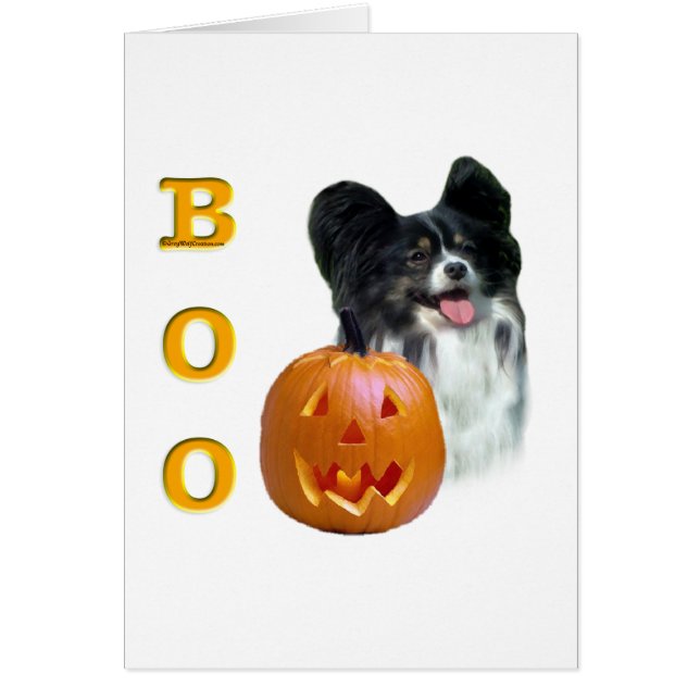 Papillon Boo Hälsningskort (Framsidan)