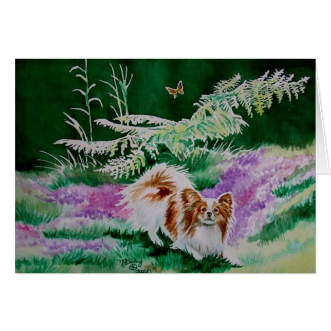 Papillon "Butterfly Garden" Hälsningskort (Framsidan Horizontal)