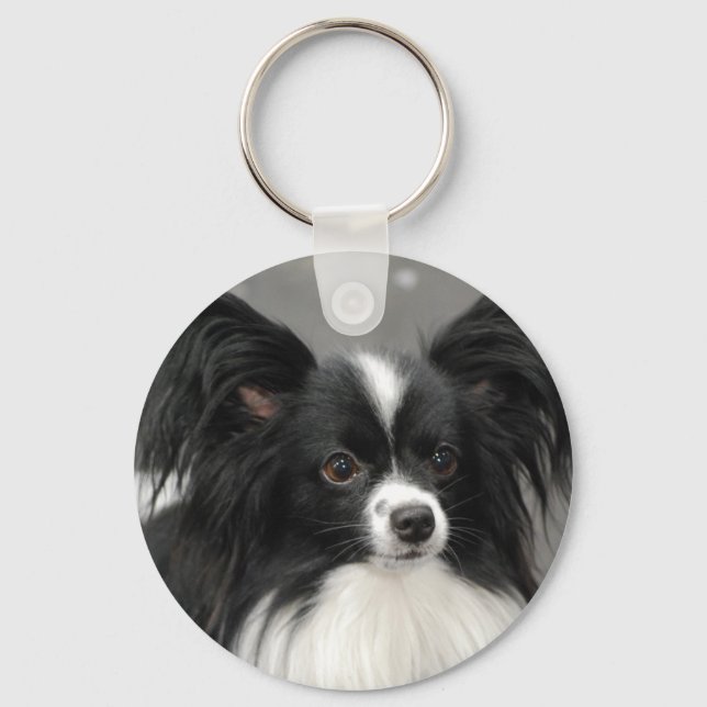 Papillon Dog  Keychain Nyckelring (Framsida)