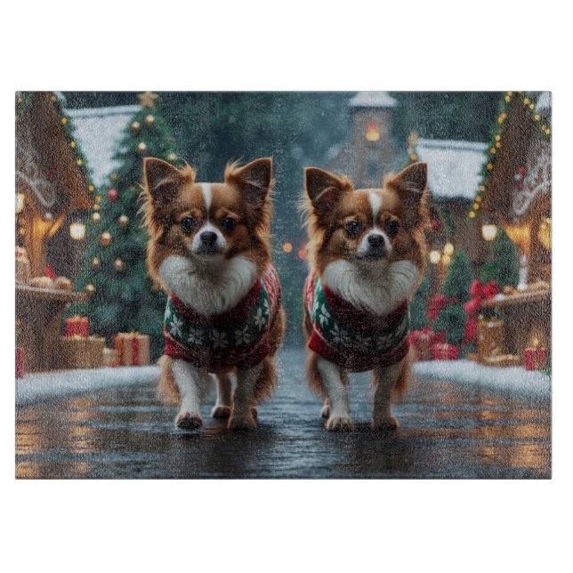 Papillon Dogs Christmas Snow Holiday (Framsidan)