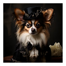 Papillon Drappad i Victorian Costume Porträtt