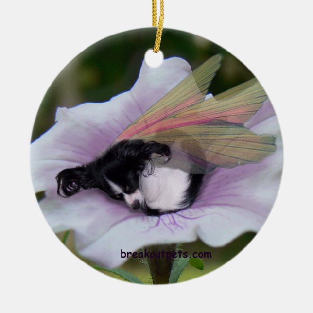 Papillon felik prydnad julgransprydnad keramik (Framsidan)