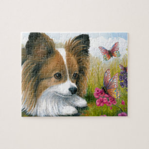 Papillon för hund 123 hund med fjärilar pussel