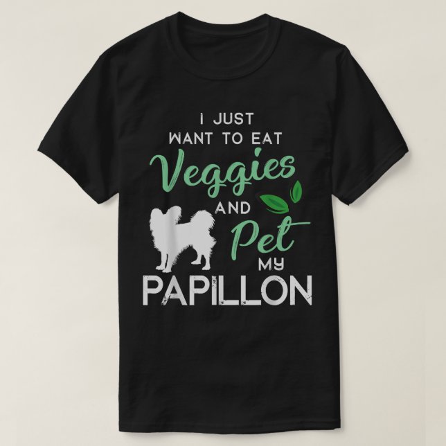 Papillon Funny Vegan Hund älskare Owner Julafton B T Shirt (Design framsida)
