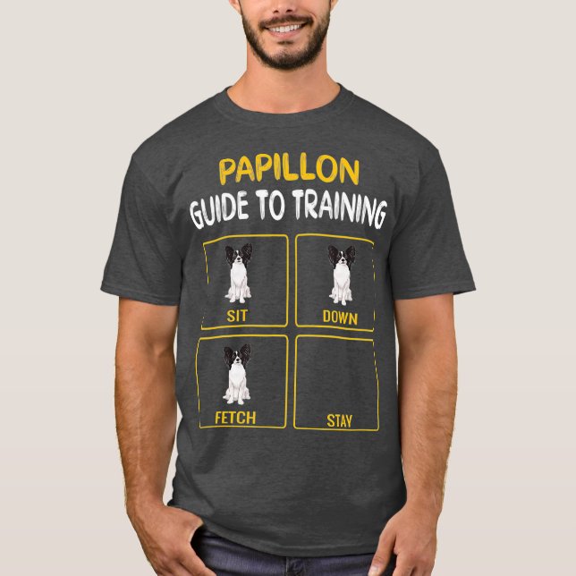 Papillon Guide to Training Hund Obedience T Shirt (Framsida)