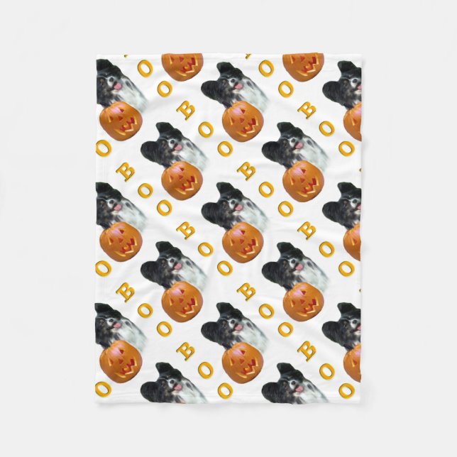 Papillon Halloween BOO Fleecefilt (Framsidan)
