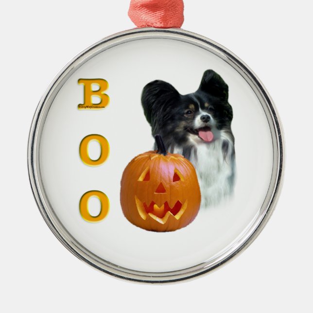 Papillon Halloween BOO Julgransprydnad Metall (Framsidan)