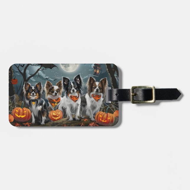 Papillon Halloween Kuslig Bagagebricka (Horisontell Framsida)