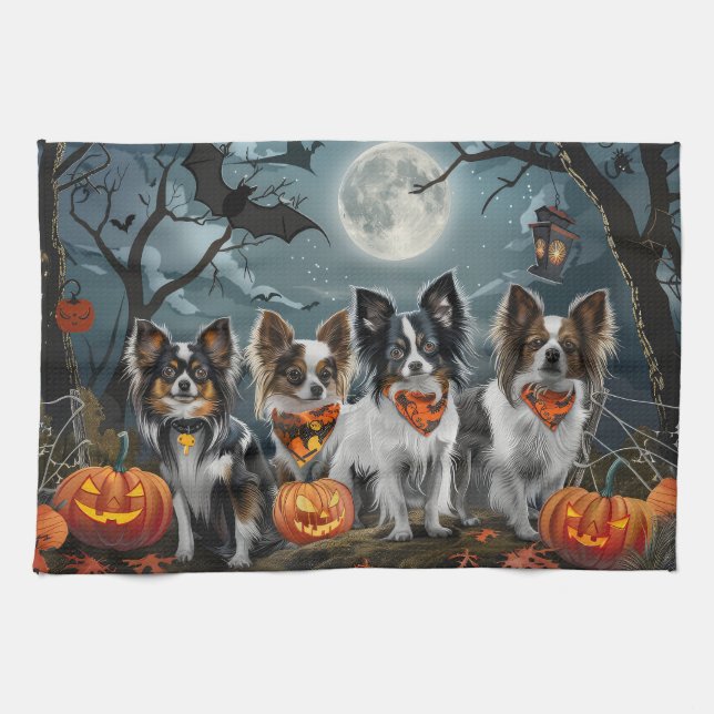 Papillon Halloween Kuslig Kökshandduk (Horisontell)