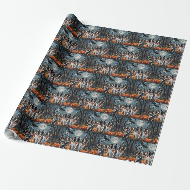 Papillon Halloween Kuslig Presentpapper (Utrullad)