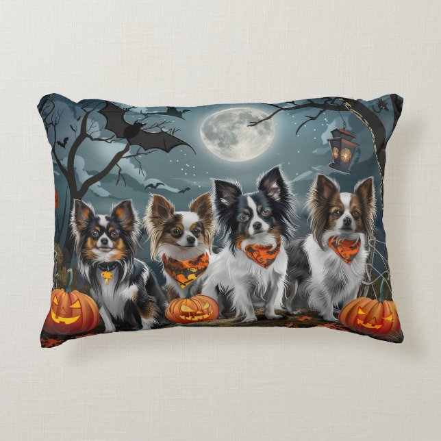 Papillon Halloween Kuslig Prydnadskudde (Framsidan)