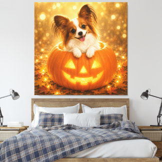 Papillon Halloween-pumpa – Söt Jack O Lantern D Canvastryck