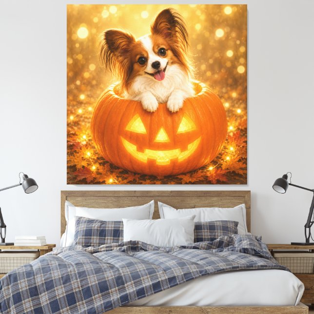 Papillon Halloween-pumpa – Söt Jack O Lantern D Canvastryck (Insitu (sovrum))