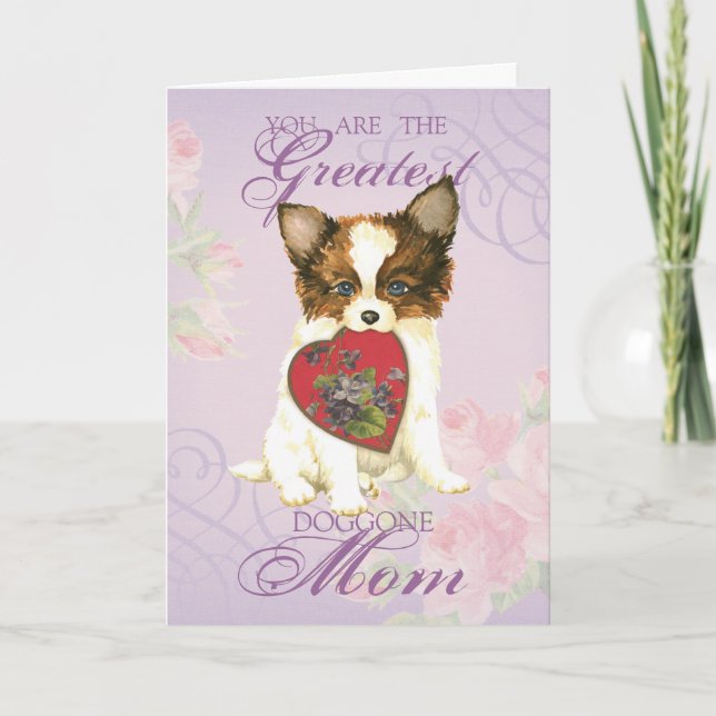 Papillon Heart Mamma Kort (Framsida)