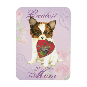 Papillon Heart Mamma Magnet