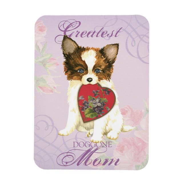 Papillon Heart Mamma Magnet (Vertikal)