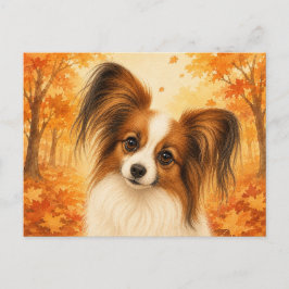 Papillon Höstskogs Hund Vykort