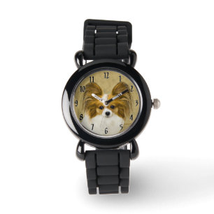 Papillon (Hound Tri) Målning - Original Hund Konst Armbandsur