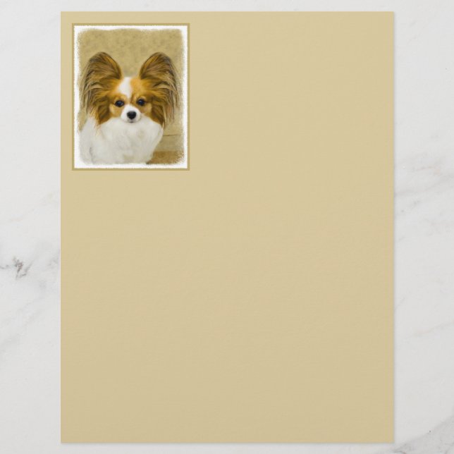 Papillon (Hound Tri) Målning - Original Hundkonst (Framsida)