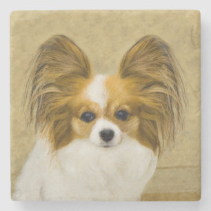 Papillon (Hound Tri)-målning - Originalbild av Hu Stenunderlägg