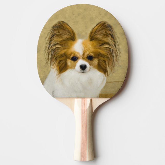 Papillon (Hound Tri)-målning - Originalbild av Hun Pingisracket (Framsidan)
