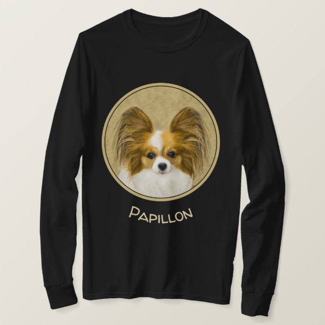 Papillon (Hound Tri)-målning - Originalbild av Hun T Shirt (Design framsida)