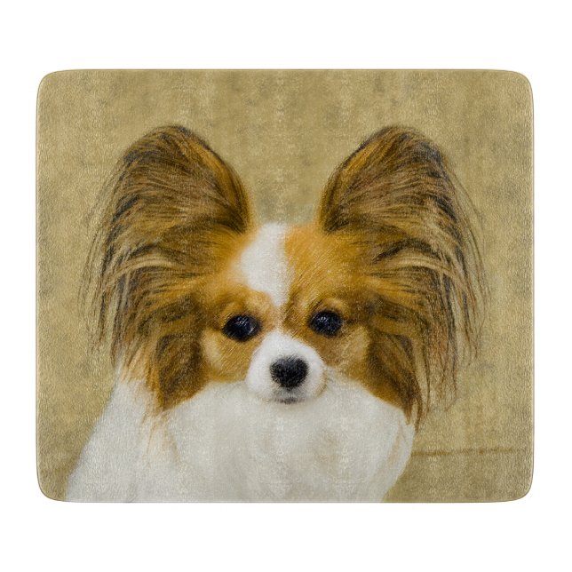 Papillon (Hound Tri)-målning - Originalkonst av Hu (Framsidan)