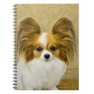 Papillon (Hound Tri)-målning - Originalkonst av Hu Anteckningsbok