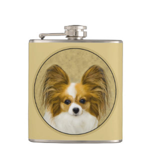 Papillon (Hound Tri)-målning - Originalkonst av Hu Fickplunta