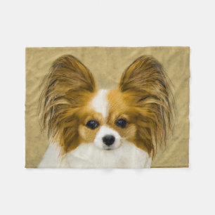 Papillon (Hound Tri)-målning - Originalkonst av Hu Fleecefilt