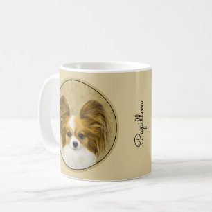 Papillon (Hound Tri)-målning - Originalkonst av Hu Kaffemugg