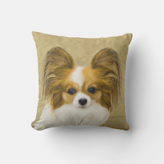 Papillon (Hound Tri)-målning - Originalkonst av Hu Kudde (Framsida)