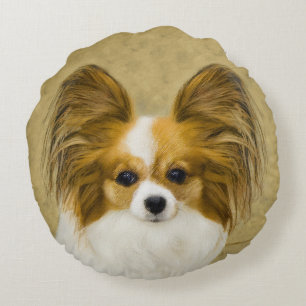 Papillon (Hound Tri)-målning - Originalkonst av Hu Rund Kudde