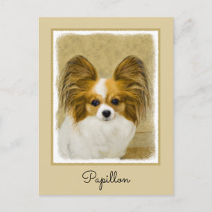 Papillon (Hound Tri)-målning - Originalkonst av Hu Vykort