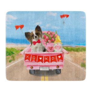 Papillon Hund Alla hjärtans dag Lastbil Hearts