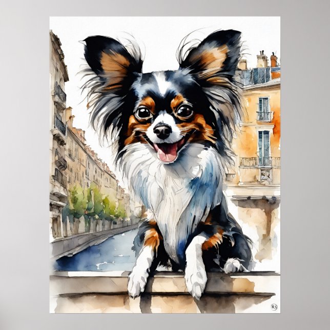 Papillon - Hund Art-utskrift Poster (Framsidan)