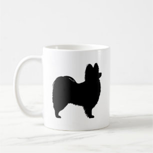 Papillon Hund aveln Silhouettes Kaffemugg