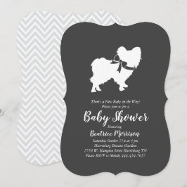 Papillon Hund Baby Shower Gender Neutral Inbjudningar