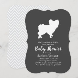 Papillon Hund Baby Shower Gender Neutral Inbjudningar