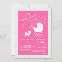 Papillon Hund Baby Shower Rosa Girl