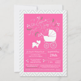 Papillon Hund Baby Shower Rosa Girl Inbjudningar